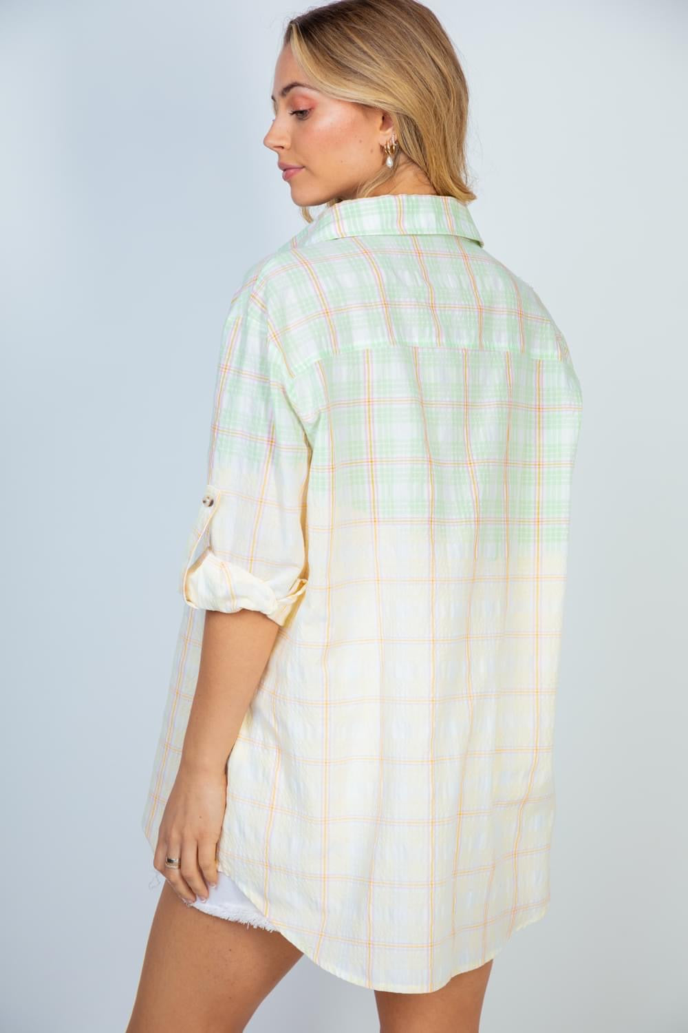 Colors of the Sky Plaid Top